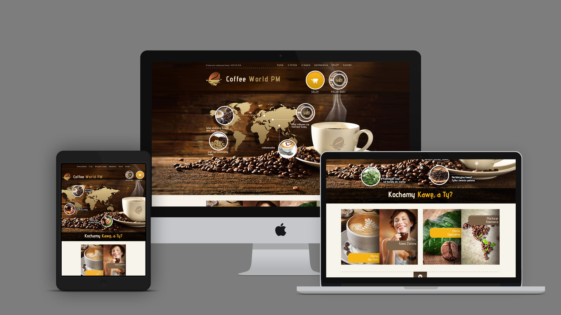 Strona internetowa dla firmy CoffeeWorld